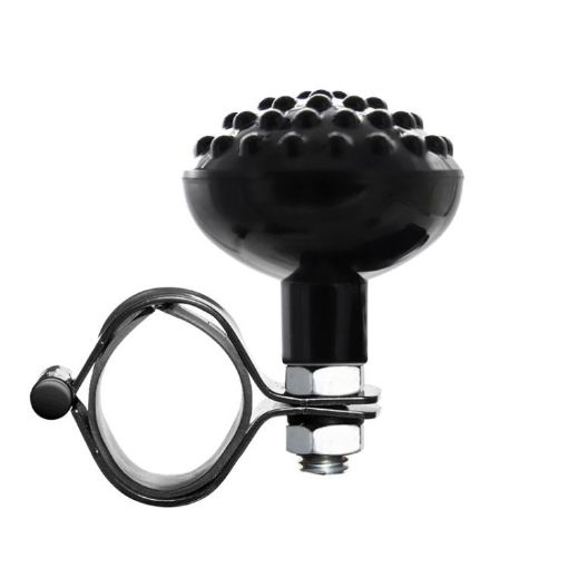 Black-Massage Car Steering Wheel Booster - Non-Slip One-Hand Turning Ball - 1