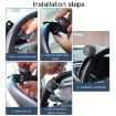 Black-Massage Car Steering Wheel Booster - Non-Slip One-Hand Turning Ball - 8