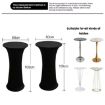 Black Elastic Spandex Table Cover for Hotel Wedding, 60cm Round - 3