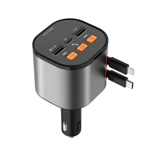 Multifunctional PD Bluetooth USB Car Charger 8 Pin+TYPE-C Fast Lighter - 1