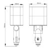 120W Retractable USB Car Charger with Cigarette Lighter - 8 Pin & Type-C - 2
