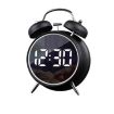 LED Screen Alarm Clock - 12/24H, Loud Metal, Night Light, Plug-In (Black) - 1