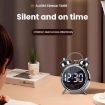 LED Screen Alarm Clock - 12/24H, Loud Metal, Night Light, Plug-In (Black) - 3