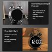 LED Screen Alarm Clock - 12/24H, Loud Metal, Night Light, Plug-In (Black) - 4