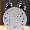 LED Screen Alarm Clock - 12/24H, Loud Metal, Night Light, Plug-In (Black) - 6