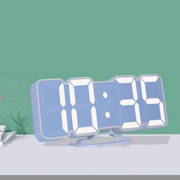 RGB 3D Digital Clock: Voice Control, Adjustable Brightness, Temp Display - 1