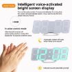 RGB 3D Digital Clock: Voice Control, Adjustable Brightness, Temp Display - 8