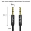 VegGieg 3.5mm Male to Male Aux Audio Cable, 2m Black for Phone/Car - 2