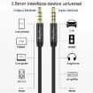 VegGieg 3.5mm Male to Male Aux Audio Cable, 2m Black for Phone/Car - 3