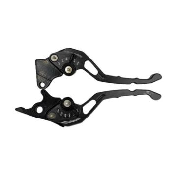Aluminum Alloy TJSB-032 Handlebar Lever: Left Drum Right Disc Brake (Black) - 1