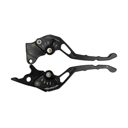 Aluminum Alloy TJSB-032 Handlebar Lever: Left Drum Right Disc Brake (Black) - 1