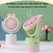 Pink Cartoon Rabbit Desktop & Handheld Fan - USB Charging, Adjustable Wind - 6