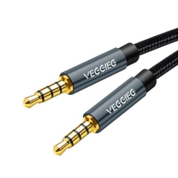 VegGieg 1m Braided 3.5mm Aux Audio Cable for Phone, Computer, Stereo - 1