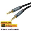 VegGieg 1m Braided 3.5mm Aux Audio Cable for Phone, Computer, Stereo - 3