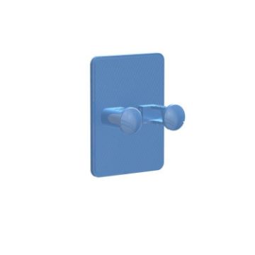 Wall-Mounted No-Drill Shaver Organizer Razor Hook 3pcs Pack Blue - 1