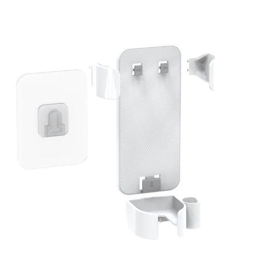 Wall-Mounted Curling Iron Organizer with Adjustable Clamps - White - 1