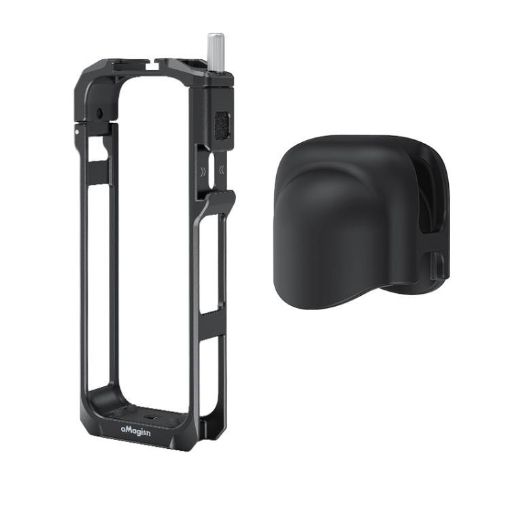 Insta360 X5 Metal Cage: Wind Noise Reduction & Shockproof Mount (Black) - 1