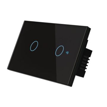 Model 120 US Gauge Graffiti Smart WIFI Fire Switch, 2-Gang Black - 1