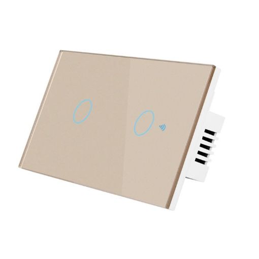 Model 120 US Gauge Graffiti Smart WIFI Fire Switch, 2-Gang Gold - 1