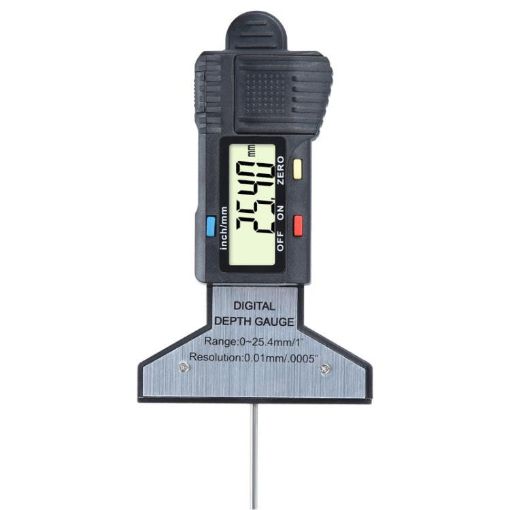 Syntek Digital Depth Ruler 0-25mm Electronic Tire Tread Gauge Black - 1