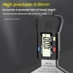 Syntek Digital Depth Ruler 0-25mm Electronic Tire Tread Gauge Black - 7