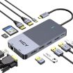 MCY 12-In-1 USB-C Hub: Triple Monitor, 1000Mbps LAN, 2 HDMI, 85W PD - 1