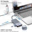 MCY 12-In-1 USB-C Hub: Triple Monitor, 1000Mbps LAN, 2 HDMI, 85W PD - 6