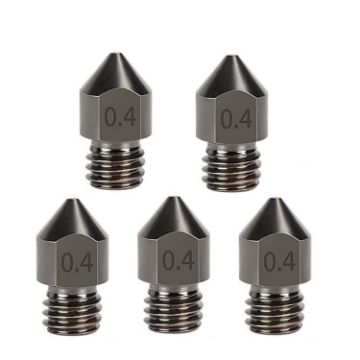 MK8 Hardened Steel Nozzle 1.75/0.4mm 5pcs Pack High-Temp 3D Printer Hotend - 1