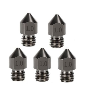 MK8 Hardened Steel Nozzle 5pcs Pack - 1.75/1.0mm High-Temp 3D Printer Hotend - 1