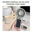 Solar Powered 5-Speed Handheld & Desk Fan, 12 Blades, USB-C Charging - 5