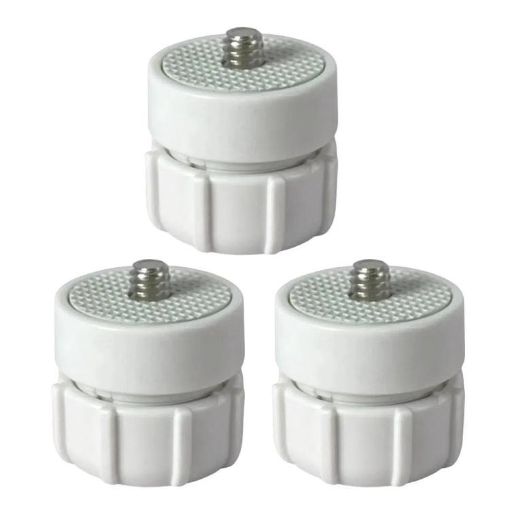 3pcs 1/4 Screw Connector Car Tuning 17mm Ball Head Phone Holder White - 1
