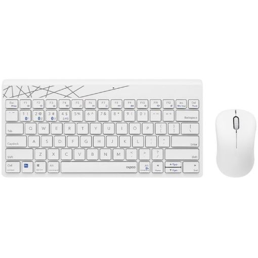 Rapoo 8000GT Wireless Keyboard Mouse Set for Laptop Tablet Phone White - 1