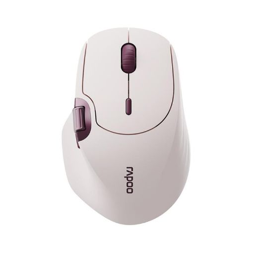 Rapoo MT560 Pink 3-Mode Wireless Bluetooth Ergonomic Mouse for Desktop/Laptop - 1