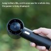 Bladeless Mini Handheld Fan - 100-Gear High Speed, Digital Display (Black) - 4