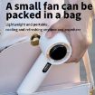 High Speed 100-Gear Bladeless Mini Handheld Fan with Digital Display - White - 7