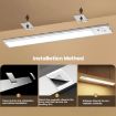 Rechargeable 40cm Motion Sensor Light Bar with Remote - Silver Cabinet Lamp - 9