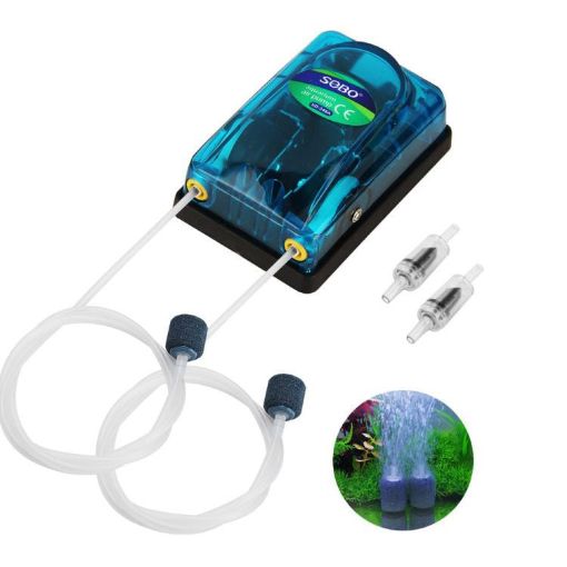SOBO SB-348A 5W Double-hole Transparent Ultra-Quiet Aquarium Air Pump - 1