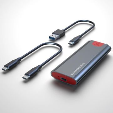 M.2 NVMe/SATA SSD Enclosure USB-C 10Gbps External Case 2TB Support - 1