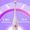 Rechargeable Sonic Electric Toothbrush for Adults, Custom Mode, White - 8