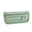 Large Capacity Green Pencil Case with Transparent Front Pocket Organizer - 1