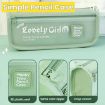 Large Capacity Green Pencil Case with Transparent Front Pocket Organizer - 4