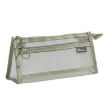 Large Capacity Double-Layer Mesh Pencil Case, Triangular Base, Light Coffee - 2
