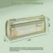 Large Capacity Double-Layer Mesh Pencil Case, Triangular Base, Light Coffee - 8