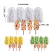 Flower Ice Cream Silicone Mold - 4 Grids Food-Grade Ice Pop (White) - 9
