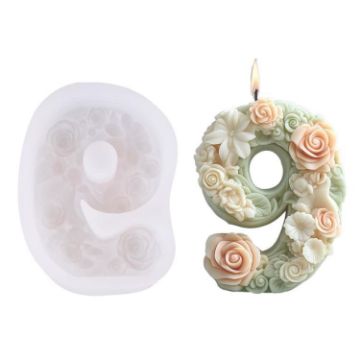 Flower Digital Aromatherapy Candle Silicone Mold DIY Diffuser ZL-988 - 1