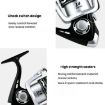 YUMOSHI OE5000 Metal Spool Spinning Reel 5.2:1 Gear Foldable Handle - 6