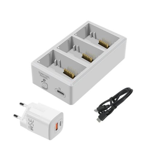 YX 3-Way Battery Charger for DJI Mini 4/3/3 Pro, 35W EU Plug Hub - 1