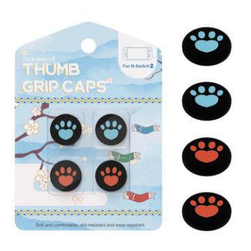 Nintendo Switch Joy-Con Thumb Grip Caps - 2 Pairs Claw-Print (Orange Blue) - 1