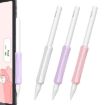 AhaStyle DD07 Silicone Pen Grip 3pcs for Apple Pencil Pro/USB-C/2 (White+Pink+Purple) - 1