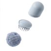 Blue Polyester Cleaning Ball Brush - Short Handle Kitchen Dishwashing Tool - 2